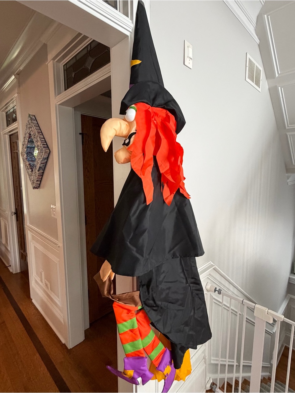 Vintage 1999 Windsport Crashing Witch 64" Halloween Decor Nylon SolarMax Prop